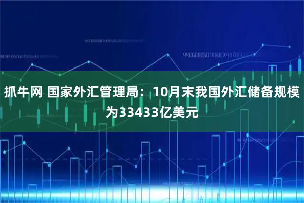抓牛网 国家外汇管理局：10月末我国外汇储备规模为33433亿美元